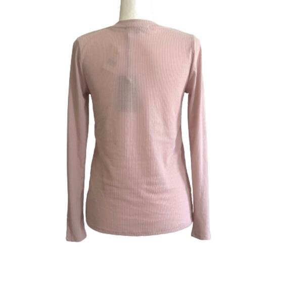 Gibsonlook Top Shirt Mauve Waffle Weave V-Neck Long Sleeve Casual Top Small NEW - Picture 6 of 12
